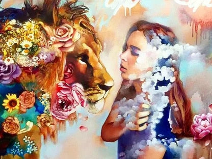 Animals DIY Painting By Numbers Hand Painted Oil Painting Canvas Colouring Unique Gift Home Decor