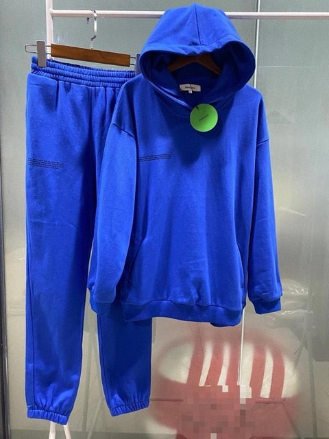 Solid Cotton Hooded Sweatshirts Hoodies Track Pants Joggers Women Tracksuits Two Piece Sets Sweatpants Sweatsuits Spring Female-Dollar Bargains Online Shopping Australia