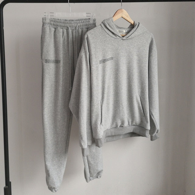 Solid Cotton Hooded Sweatshirts Hoodies Track Pants Joggers Women Tracksuits Two Piece Sets Sweatpants Sweatsuits Spring Female-Dollar Bargains Online Shopping Australia