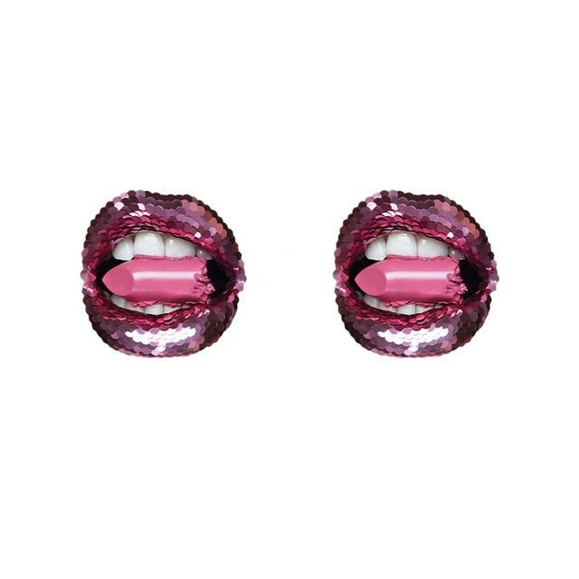 Leopard Print Lips Patches For Clothes Heat Transfer Thermal Stickers DIY Washable T-Shirts Iron On Transfer  Girls Lips Patches