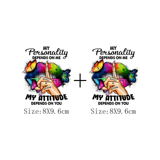 Leopard Print Lips Patches For Clothes Heat Transfer Thermal Stickers DIY Washable T-Shirts Iron On Transfer  Girls Lips Patches