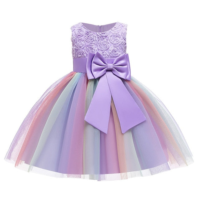 Baby Girls Sequins Flower Party Tutu Dress Clothes Children Girls Wedding Birthday Dress Clothing Infant Kids Christmas Costume
