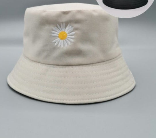 Double-side Unisex Harajuku Bucket Hat Fishing Outdoor Cap women Bucket fishing Hats Sunscreen Daisy embroidery fisherman hat-Dollar Bargains Online Shopping Australia