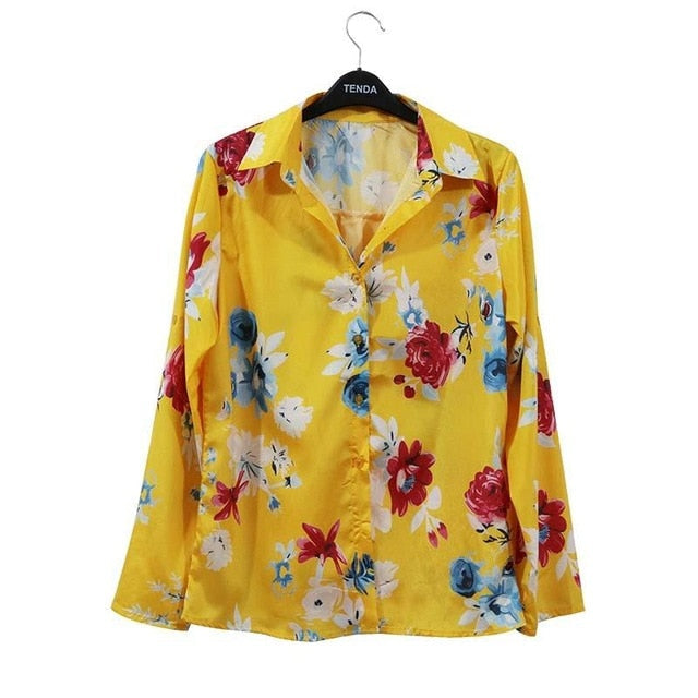 Long Sleeve Women Blouses Plus Size Turn-down Collar Blouse Shirt Casual Tops Elegant Work Wear Chiffon Shirts 5XL-Dollar Bargains Online Shopping Australia