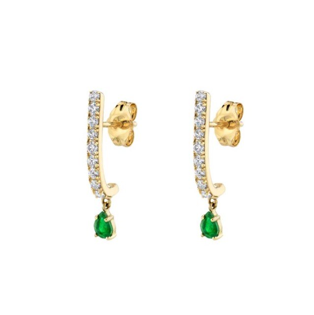 925 Sterling Silver Green Rhinestone Series Hoop Earrings For Women Girls Zircon Heart Pendant Charm Circle Earring Jewelry-Dollar Bargains Online Shopping Australia