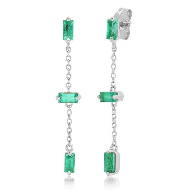 925 Sterling Silver Green Rhinestone Series Hoop Earrings For Women Girls Zircon Heart Pendant Charm Circle Earring Jewelry-Dollar Bargains Online Shopping Australia