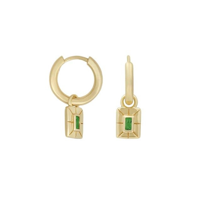 925 Sterling Silver Green Rhinestone Series Hoop Earrings For Women Girls Zircon Heart Pendant Charm Circle Earring Jewelry-Dollar Bargains Online Shopping Australia