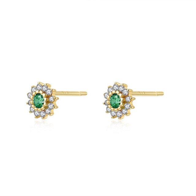 925 Sterling Silver Green Rhinestone Series Hoop Earrings For Women Girls Zircon Heart Pendant Charm Circle Earring Jewelry-Dollar Bargains Online Shopping Australia