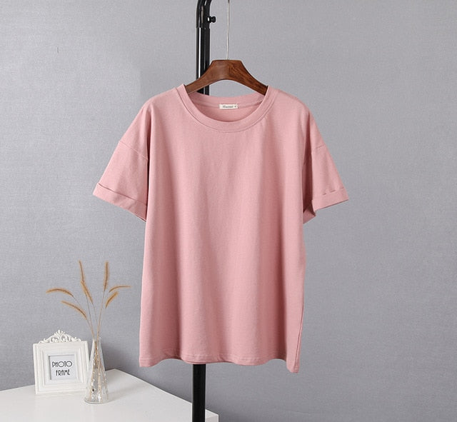 Cotton Sets Women Casual Two Pieces Short Sleeve T Shirts and High Waist Short Pants Solid Outfits Tracksuit-Dollar Bargains Online Shopping Australia