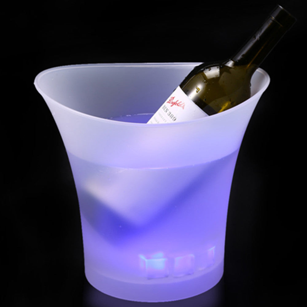 5L Colorful Plastic LED Ice Bucket Color Changing Bars Nightclubs LED Light Up Champagne Beer Bucket Bars Night Party