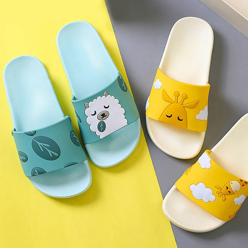 Summer Slides Cartoon Women Men Slippers Cute Animal Dog Sheep Home Slip on Beach Sandals Shoes Flip Flops