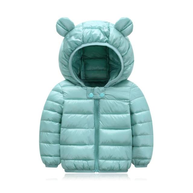 Cute Baby Girls Jacket Kids Boys Light Down Coats With Ear Hoodie Spring Girl Clothes Infant Children's Clothing For Boys Coat