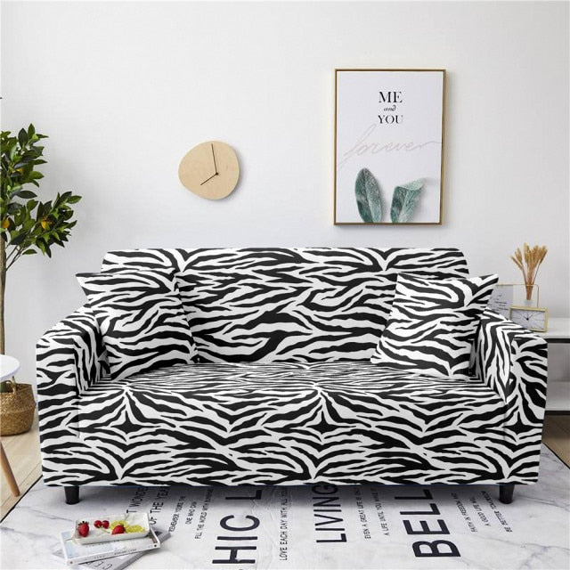 Leopard Print Stretch Slipcovers Sofa Cover Set Elastic Couch Cover for Living Room 1/2/3/4 Seater L Shape Sectional Corner Sofa