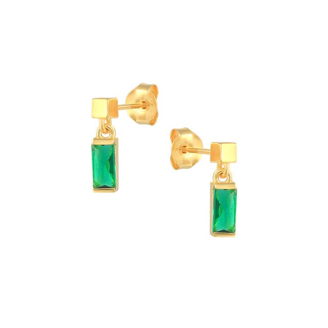 925 Sterling Silver Green Rhinestone Series Hoop Earrings For Women Girls Zircon Heart Pendant Charm Circle Earring Jewelry-Dollar Bargains Online Shopping Australia