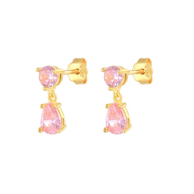 925 Sterling Silver Rose Red Crystal Series Stud Earrings For Women Cubic Zirconia Jeweled Butterfly Flower Ear Stud Gift-Dollar Bargains Online Shopping Australia