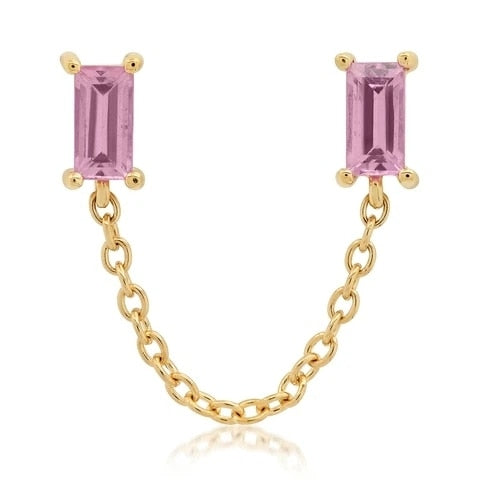 925 Sterling Silver Pink Zircon CZ Series Stud Earrings Crystal Sakura Flower Cross Bee Ear Stud Jewelry For Women Girls-Dollar Bargains Online Shopping Australia