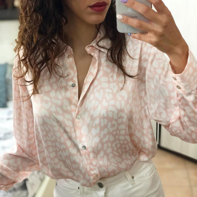 women satin blouse long sleeve zebra print shirts vintage office ladies tops femme chandails za 2020 fashion blusa de mujer ins-Dollar Bargains Online Shopping Australia