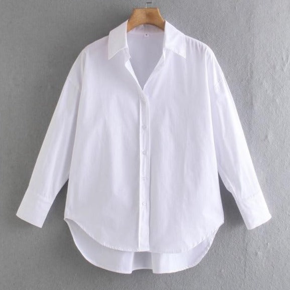 Women Simply Candy COlor Single Breasted Poplin Shirts Office Lady Long Sleeve Blouse Roupas Chic Chemise Tops LS9114-Dollar Bargains Online Shopping Australia