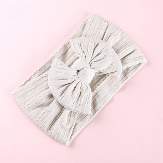 Cable Bow Baby Headband for Child Bowknot Headwear Cables Turban for Kids Elastic Headwrap Baby Hair Accessories-Dollar Bargains Online Shopping Australia