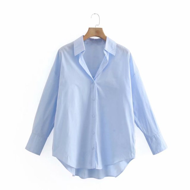 Women Simply Candy COlor Single Breasted Poplin Shirts Office Lady Long Sleeve Blouse Roupas Chic Chemise Tops LS9114-Dollar Bargains Online Shopping Australia