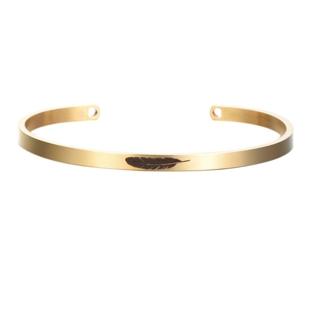 Stainless Steel Cuff Bracelet with Hollow Out Heart Custom Stamp Text Symbols Bangle Personalized-Dollar Bargains Online Shopping Australia