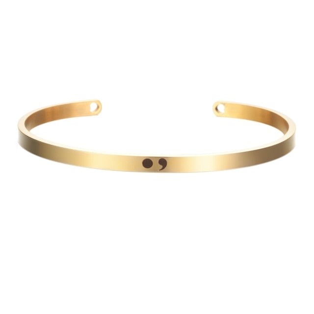 Stainless Steel Cuff Bracelet with Hollow Out Heart Custom Stamp Text Symbols Bangle Personalized-Dollar Bargains Online Shopping Australia