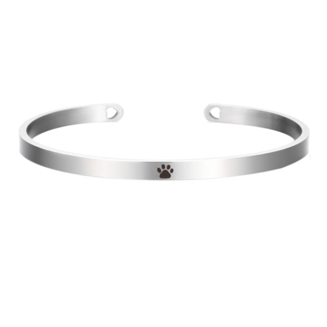 Stainless Steel Cuff Bracelet with Hollow Out Heart Custom Stamp Text Symbols Bangle Personalized-Dollar Bargains Online Shopping Australia