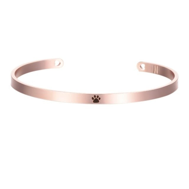 Stainless Steel Cuff Bracelet with Hollow Out Heart Custom Stamp Text Symbols Bangle Personalized-Dollar Bargains Online Shopping Australia