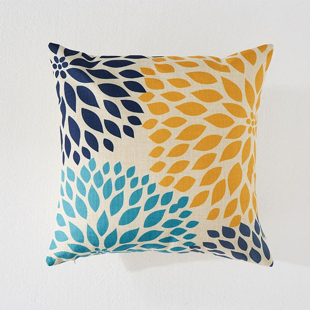 Cushion Covers Pillows Bed Cotton Line Flower Bird Printed Throw Pillow Cases Home Decor Sofa Chair Seat