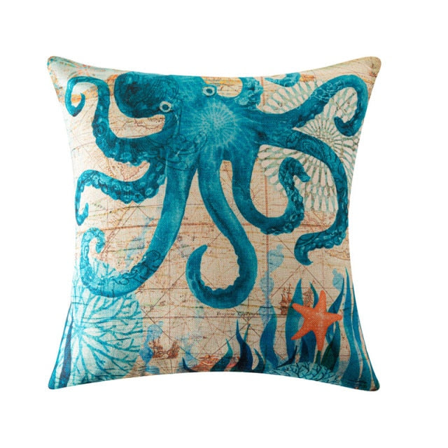 Cushion Covers Pillows Bed Cotton Line Flower Bird Printed Throw Pillow Cases Home Decor Sofa Chair Seat