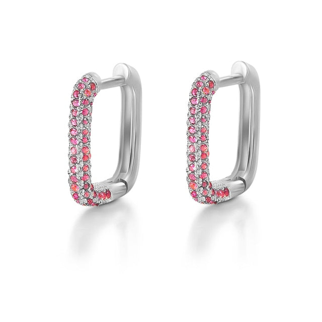 925 Sterling Silver Rose Red Crystal Series Stud Earrings For Women Cubic Zirconia Jeweled Butterfly Flower Ear Stud Gift-Dollar Bargains Online Shopping Australia