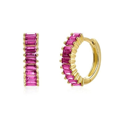 925 Sterling Silver Rose Red Crystal Series Stud Earrings For Women Cubic Zirconia Jeweled Butterfly Flower Ear Stud Gift-Dollar Bargains Online Shopping Australia