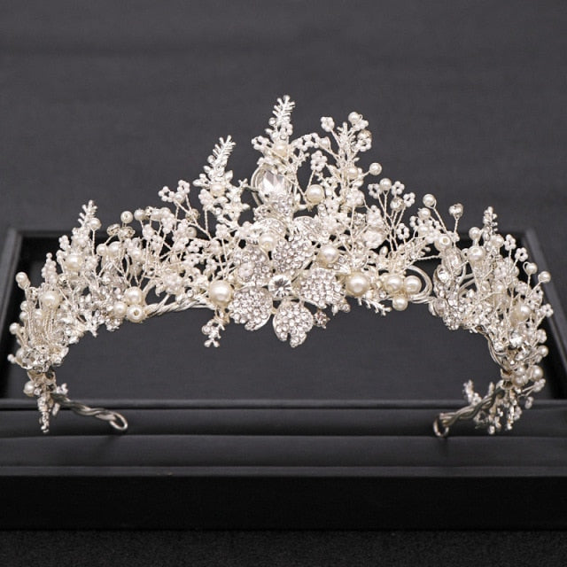 Wedding Crown Gold Silver Color Rhinestone Crystal Diadem Queen Crown Princess Tiaras Bridal Hair Jewelry Party Hair Accessories-Dollar Bargains Online Shopping Australia