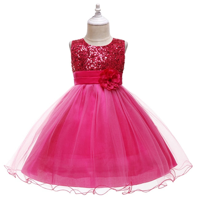 Christmas Children Dress Pearls Princess Dress Flower Girls Wedding Dress Kids Dresses 3-10 Years Halloween Girls Party Dress