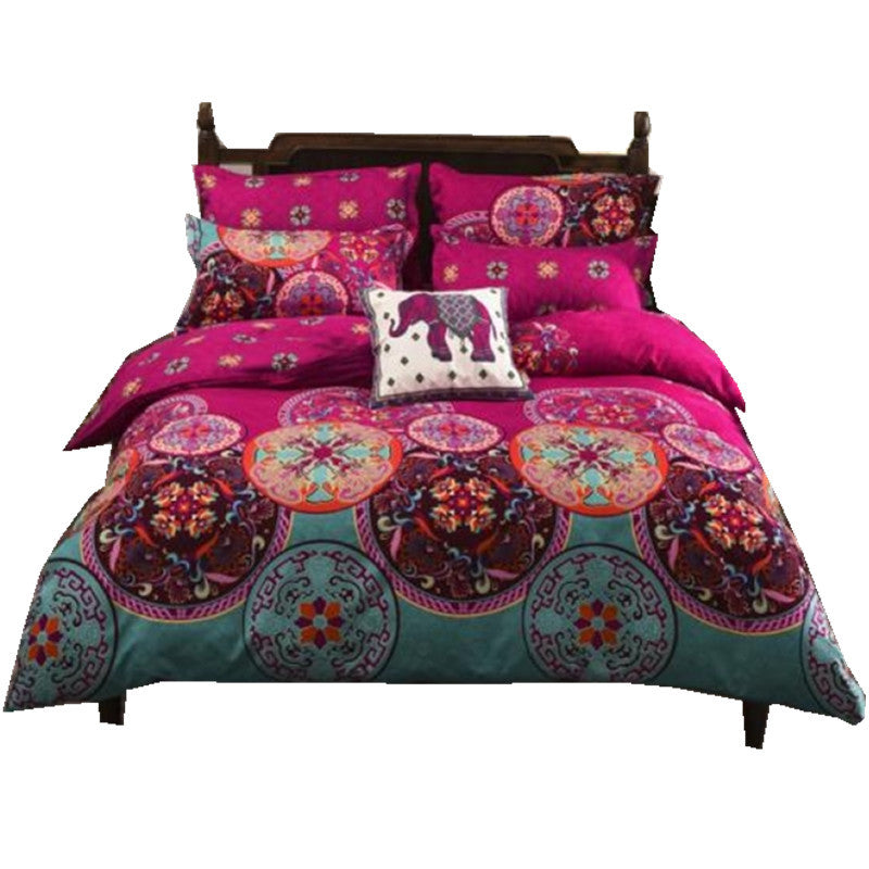 Bohemia 4 /3PCS3d bedding sets Sham Boho Mandala duvet cover set winter bedsheet queen king size Cotton folk-custom Bed set