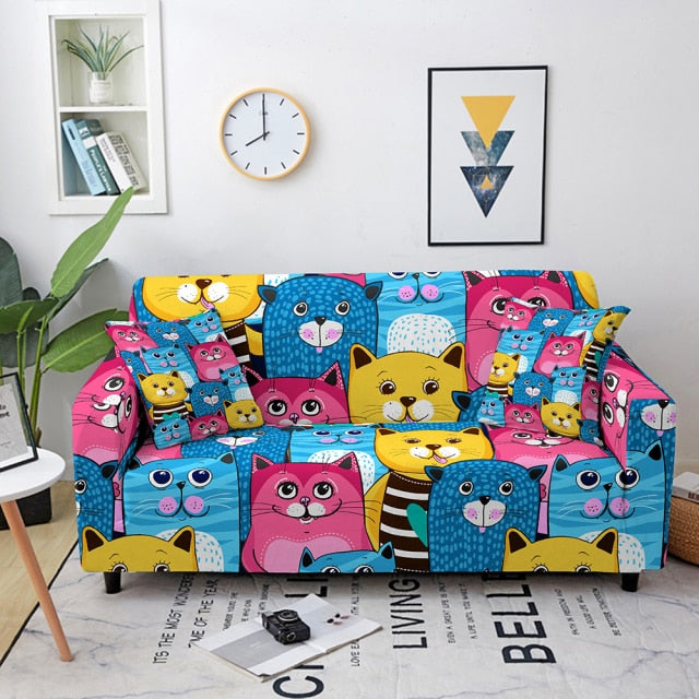 Elastic Sofa Cover Cartoon Animal Printed Sofa Slipcover Corner Sofa Cover for Living Room Couch Cover for sofas Sofa Protector