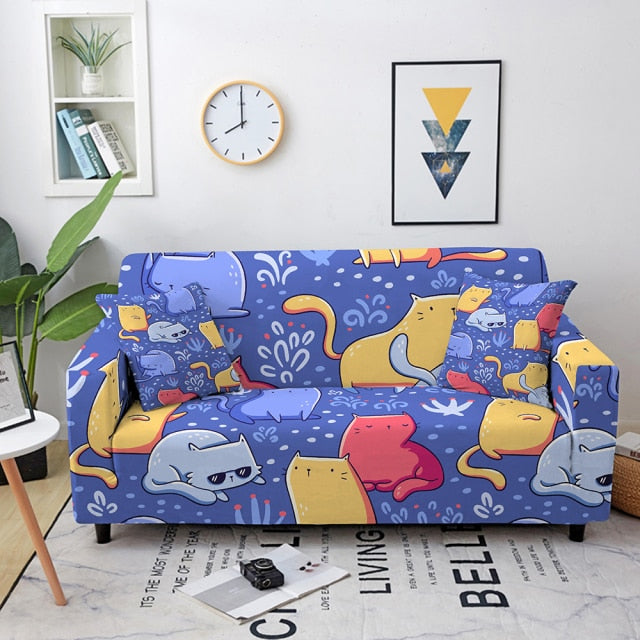 Elastic Sofa Cover Cartoon Animal Printed Sofa Slipcover Corner Sofa Cover for Living Room Couch Cover for sofas Sofa Protector
