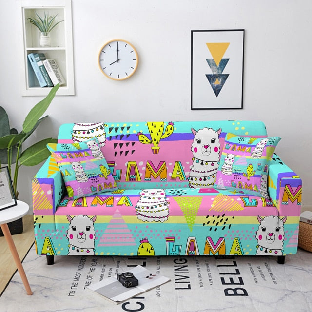 Elastic Sofa Cover Cartoon Animal Printed Sofa Slipcover Corner Sofa Cover for Living Room Couch Cover for sofas Sofa Protector