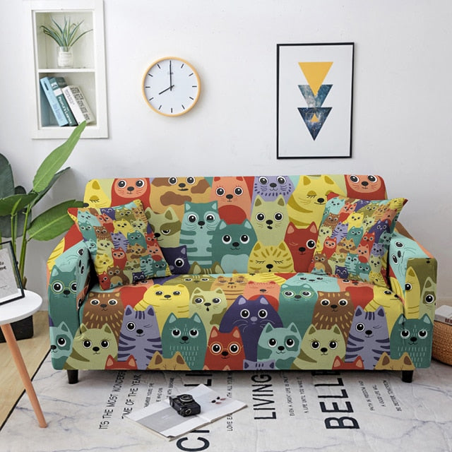 Elastic Sofa Cover Cartoon Animal Printed Sofa Slipcover Corner Sofa Cover for Living Room Couch Cover for sofas Sofa Protector