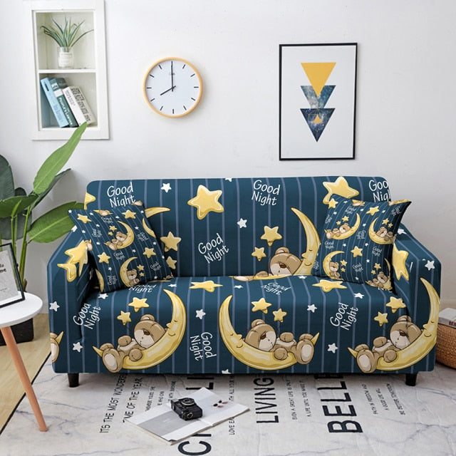 Elastic Sofa Cover Cartoon Animal Printed Sofa Slipcover Corner Sofa Cover for Living Room Couch Cover for sofas Sofa Protector