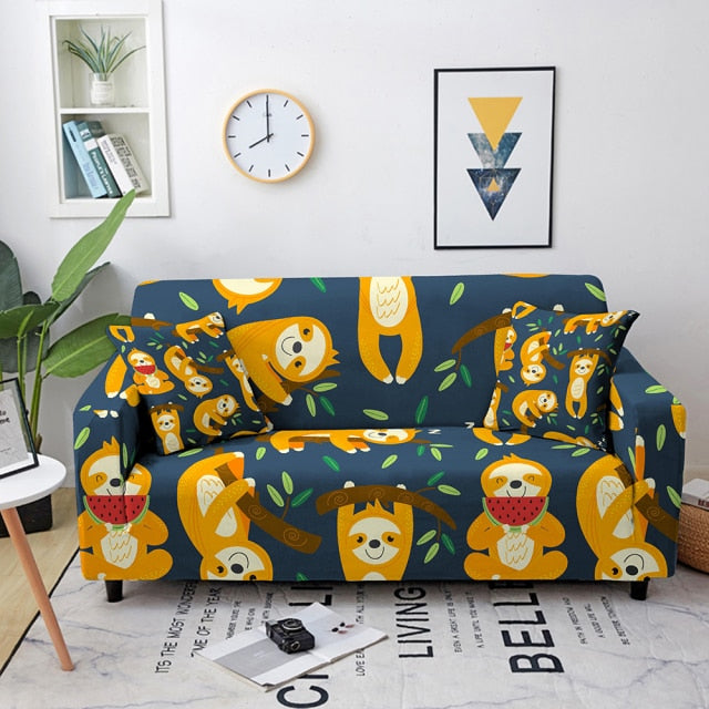 Elastic Sofa Cover Cartoon Animal Printed Sofa Slipcover Corner Sofa Cover for Living Room Couch Cover for sofas Sofa Protector