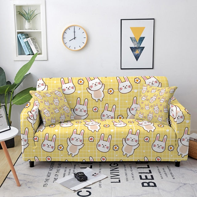 Elastic Sofa Cover Cartoon Animal Printed Sofa Slipcover Corner Sofa Cover for Living Room Couch Cover for sofas Sofa Protector