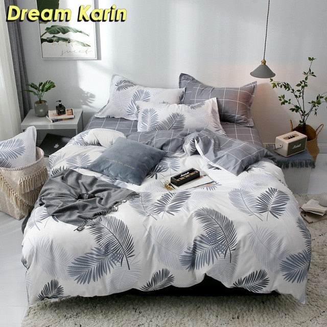 Nordic Simple Bedding Set Adult Duvet Cover Sets Bedclothes Bed Linen Sheet Single Double Queen King size Qulit Covers 240/220