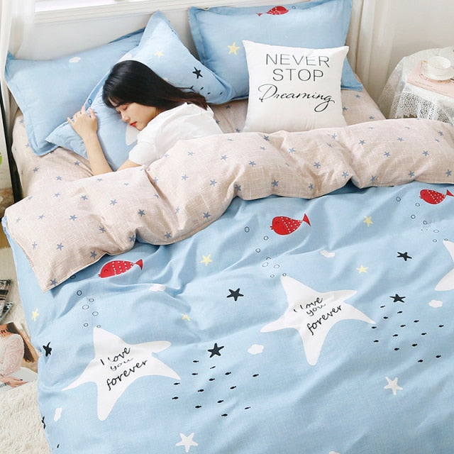 Nordic Simple Bedding Set Adult Duvet Cover Sets Bedclothes Bed Linen Sheet Single Double Queen King size Qulit Covers 240/220