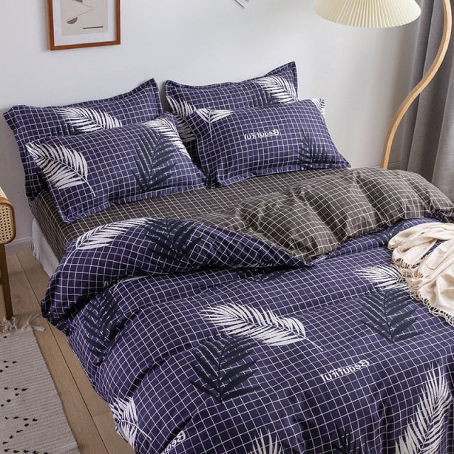 Nordic Simple Bedding Set Adult Duvet Cover Sets Bedclothes Bed Linen Sheet Single Double Queen King size Qulit Covers 240/220