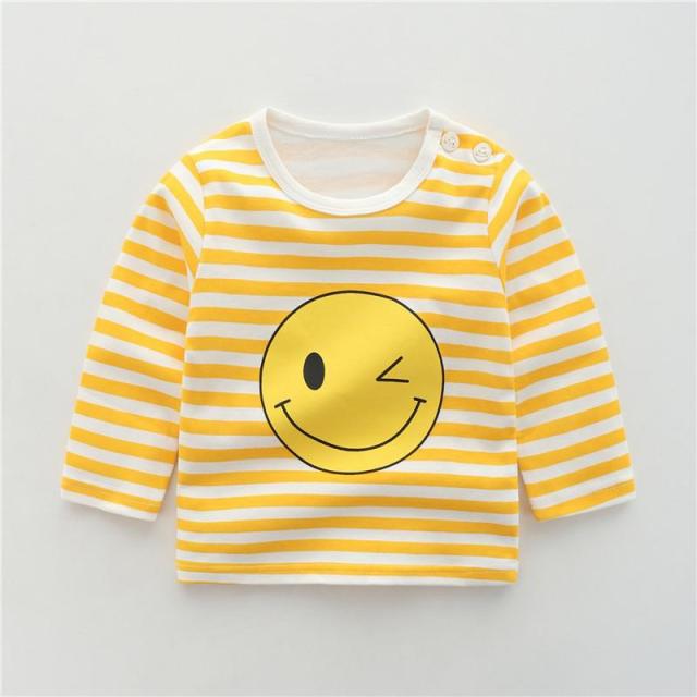 Baby Children's Clothing Cotton Long-sleeved T-shirt Korean Version Cute Tops Tee Underwear Soft Casual Bottoming Shirt