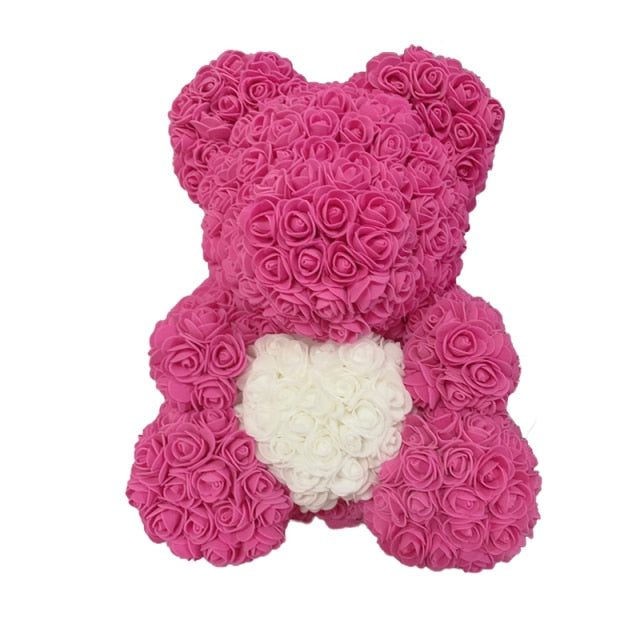 Rose Bear Heart Artificial Flower Rose Teddy Bear Women Wedding Birthday Christmas Gift-Dollar Bargains Online Shopping Australia