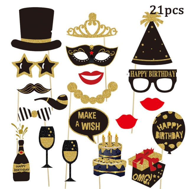 Birthday Photo Booth Frame Kids Adult Birthday Party Decoration Paper Happy Birthday Photo Props Frame-Dollar Bargains Online Shopping Australia
