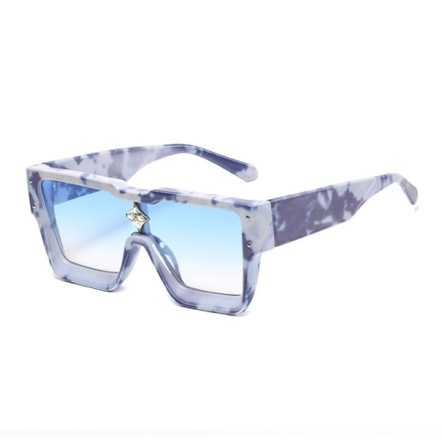 Crystal Oversized Women Square Sunglasses Trending Men Shades UV400