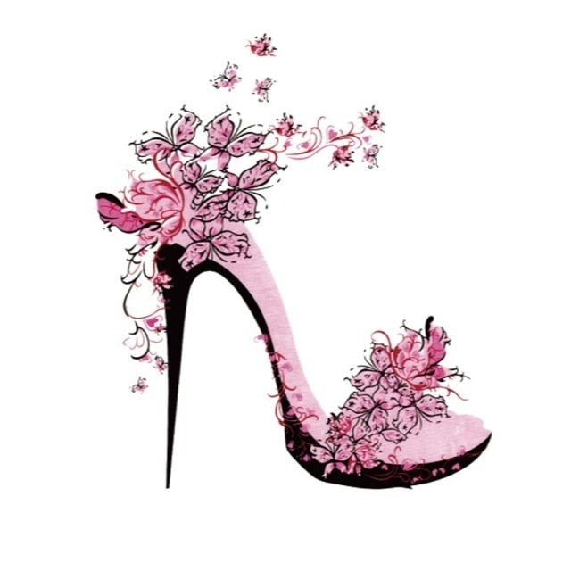 Cartoon Girl Applique Iron-On Transfers For Clothing Stickers Fashion Butterfly Thermal Heat Transfer For Kids Clothes